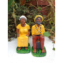 Imagem Casal Pretos Velhos Em Gesso 13cm