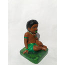 Escultura Imagem Ere Menino Verde Em Gesso 12 Cm