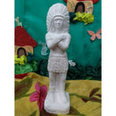 ESTÁTUA CABOCLO CACIQUE PENA BRANCA EM GESSO CRU 21 CM