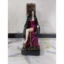 ESCULTURA EM GESSO IMAGEM POMBA GIRA ROSA CAVEIRA NO TRONO 27CM